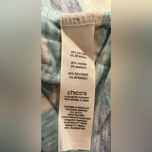 Easywear by Chico’s multicolor pull over V-neck top size 2/12 - Picture 5 of 6